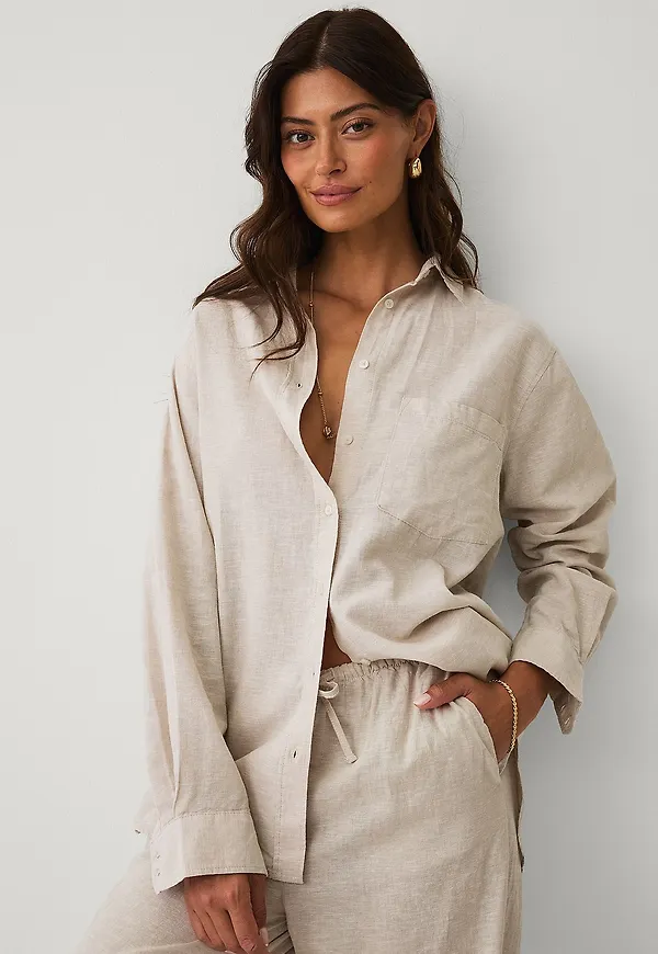 Ellos Collection - Linneskjorta - Beige