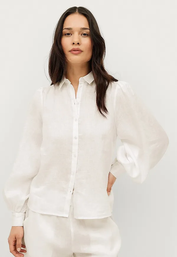 Ellos Collection - Linneskjorta Livia Linen - Vit