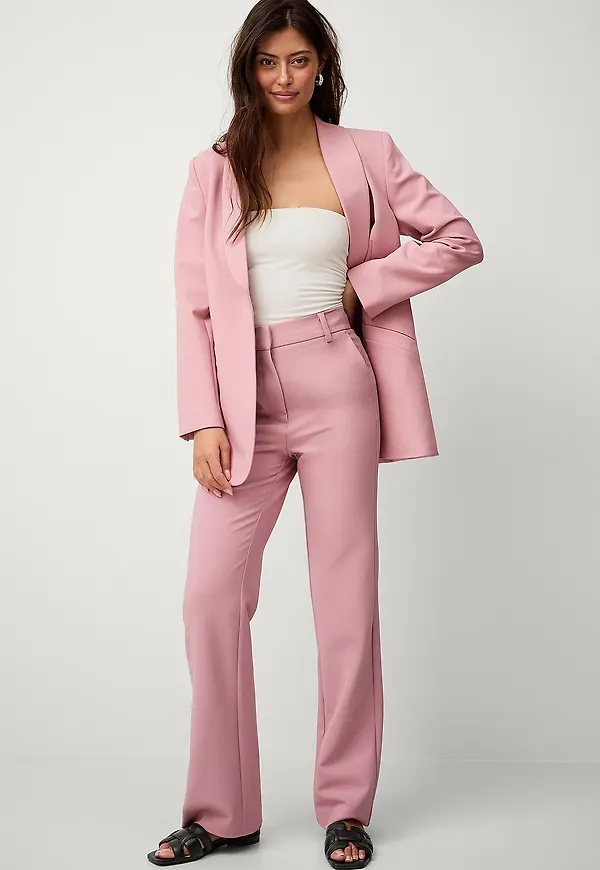 Ellos Collection - Kostymbyxor med hög midja - Rosa