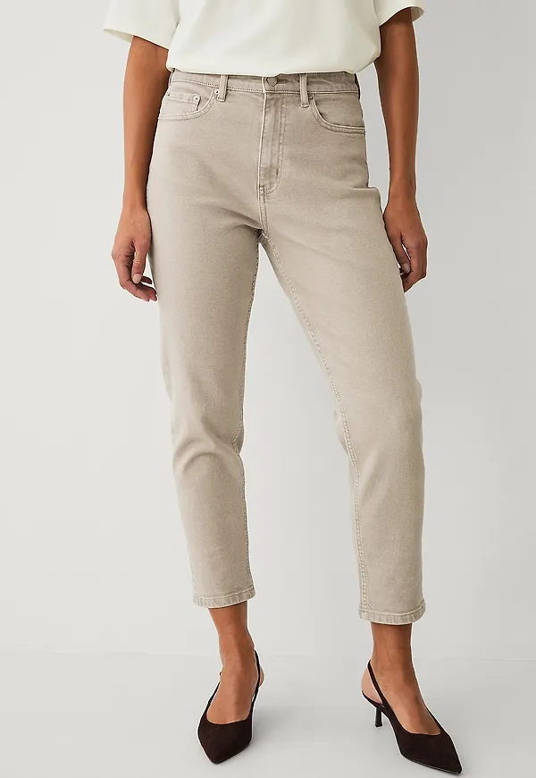 Ellos Collection - Mom-jeans med stretch - Beige