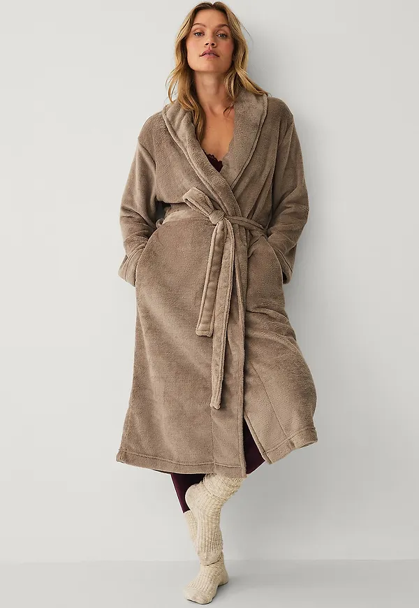 Ellos Collection - Morgonrock i fleece - Beige