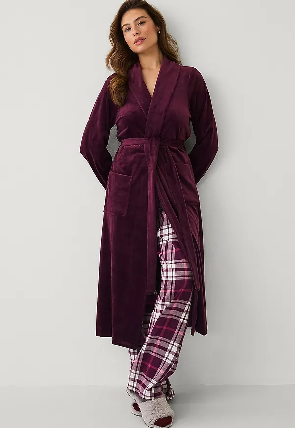 Ellos Collection - Morgonrock i velour - Lila