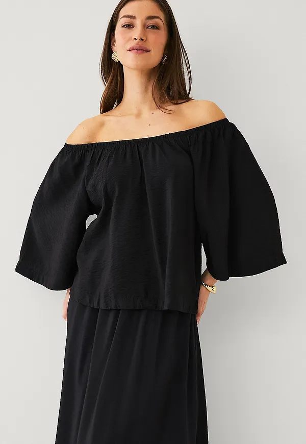 Ellos Collection - Off-Shoulder Blus - Svart