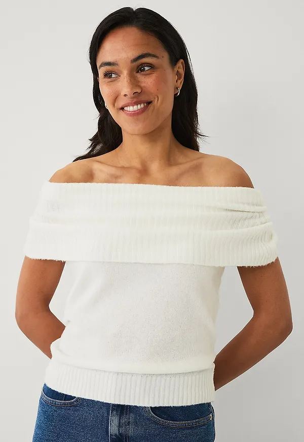 Ellos Collection - Off shoulder-tröja - Vit