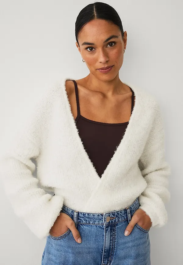 Ellos Collection - Öppen cardigan - Vit