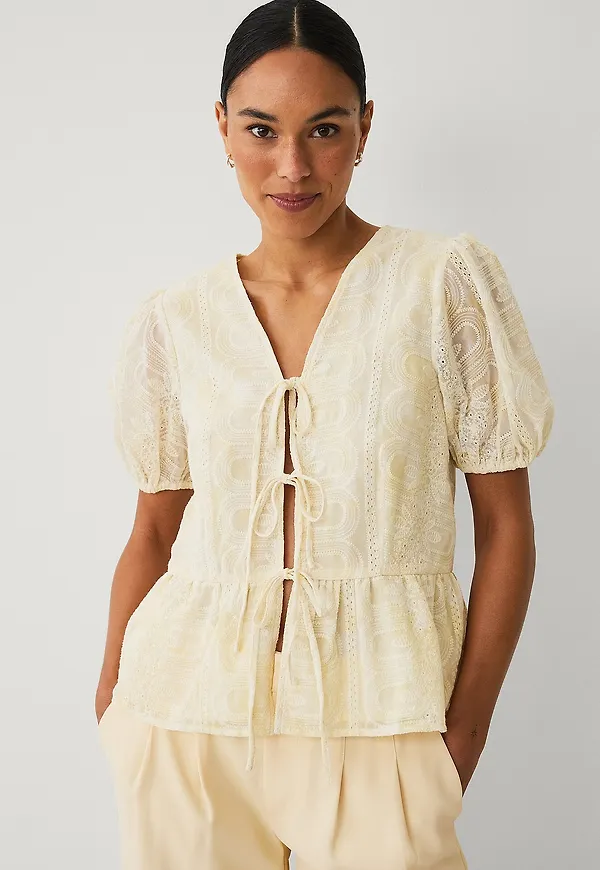 Ellos Collection - Peplum blus - Gul
