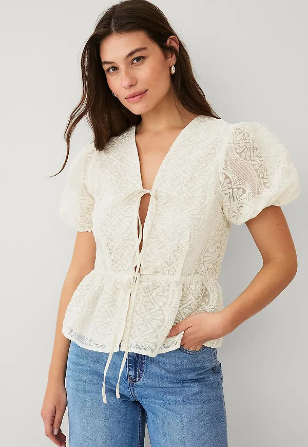 Ellos Collection - Peplum Blus - Natur