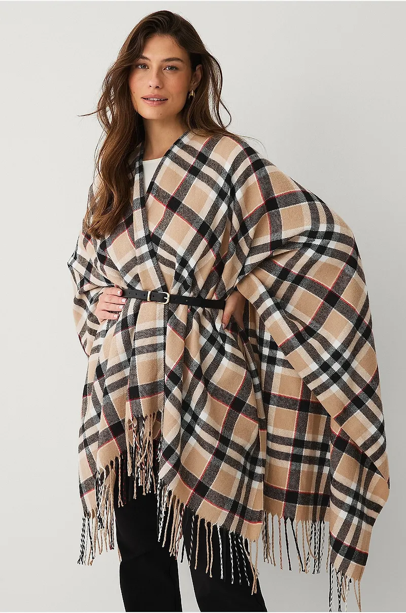 Ellos Collection - Stickad poncho - Beige