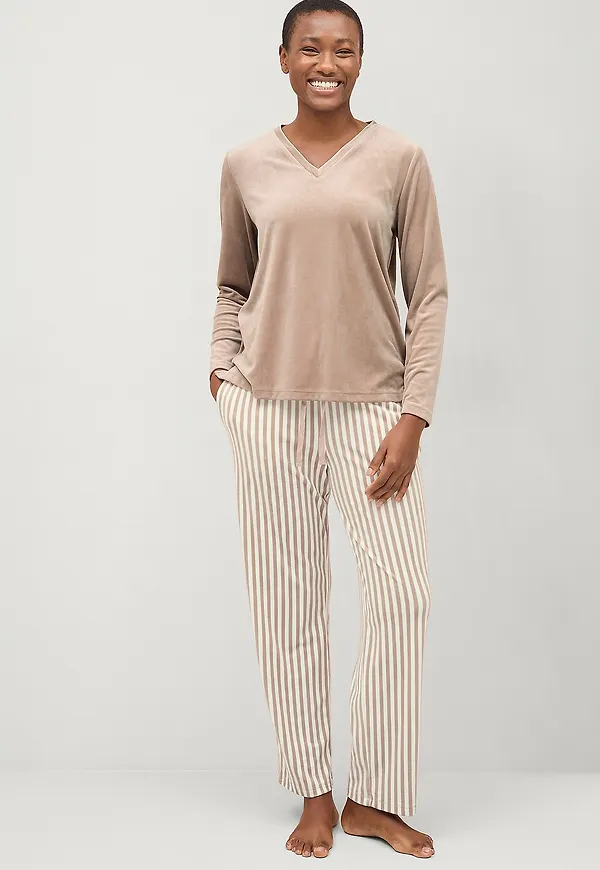 Ellos Collection - Pyjamas i velour - Grå