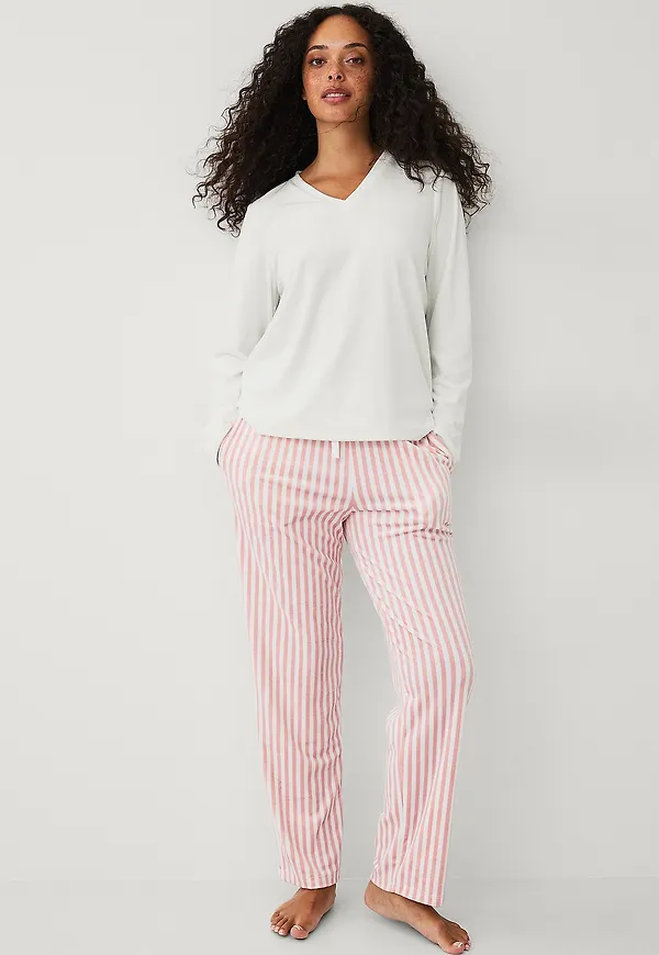 Ellos Collection - Pyjamas i velour - Vit