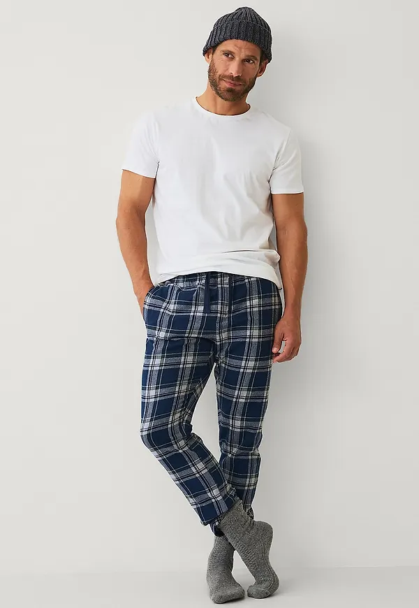 Ellos Collection - Pyjamasbyxor i flanell - Blå