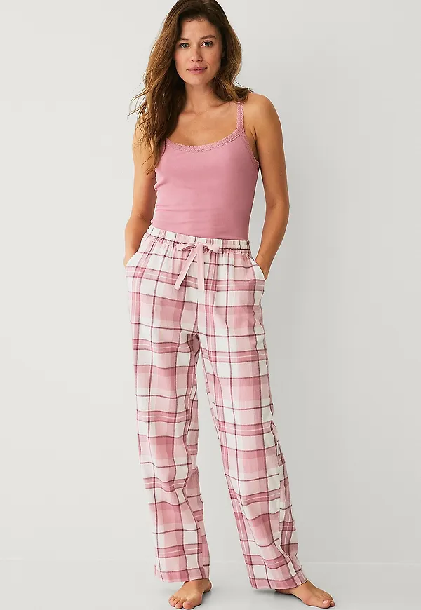 Ellos Collection - Pyjamasbyxor i flanell - Rosa