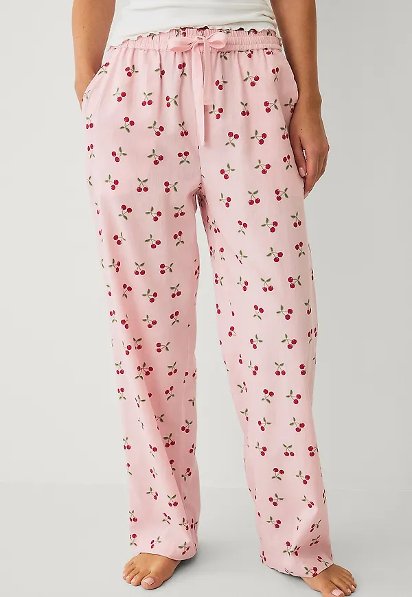 Ellos Collection - Pyjamasbyxor i flanell - Rosa