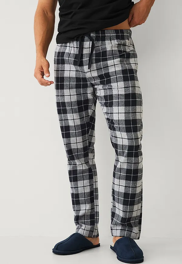 Ellos Collection - Pyjamasbyxor i flanell - Svart