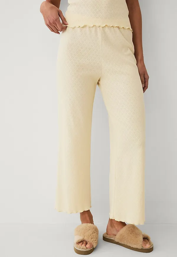 Ellos Collection - Pyjamasbyxor i pointelle - Gul