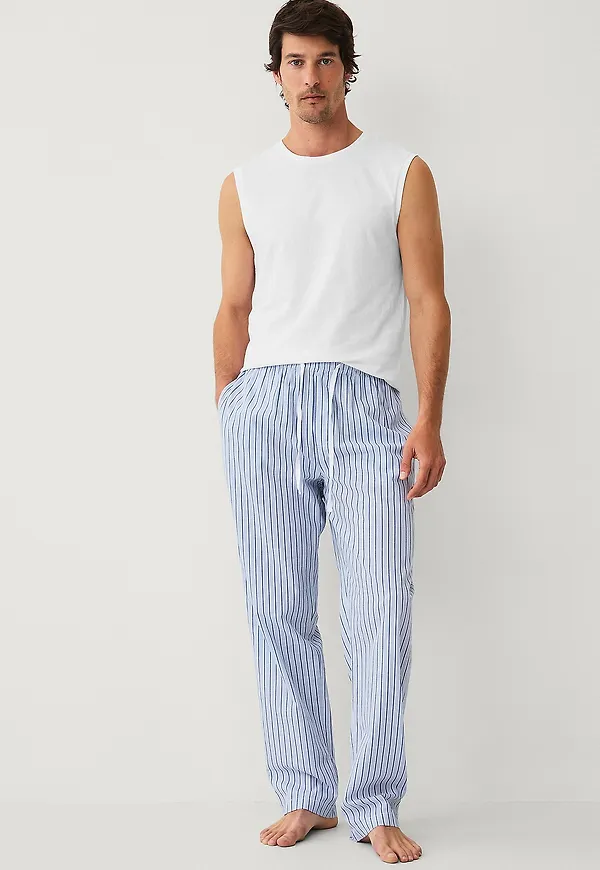 Ellos Collection - Pyjamasbyxor i poplin - Blå