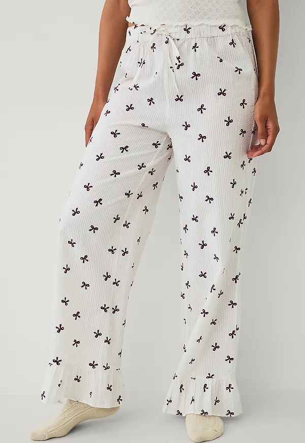 Ellos Collection - Pyjamasbyxor i seersucker - Vit