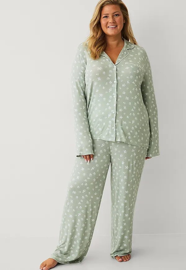 Ellos Collection - Pyjamasbyxor Malin - Grön