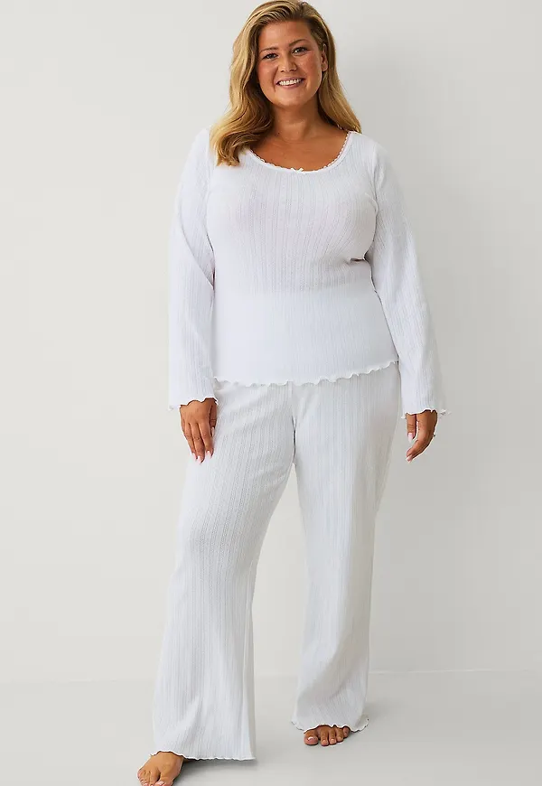 Ellos Collection - Pyjamasbyxor Sofie - Vit