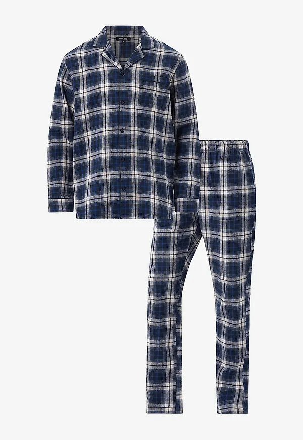 Ellos Collection - Pyjamasset i flanell - Blå