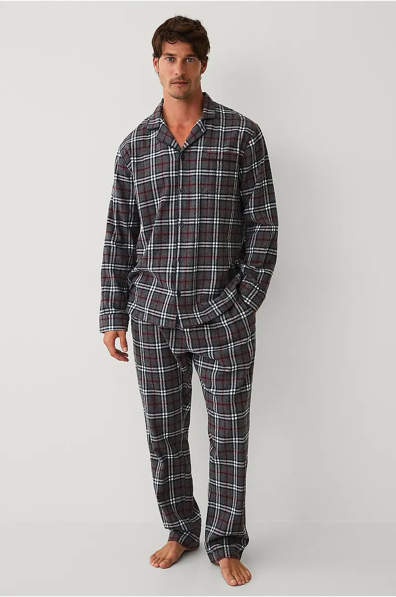 Ellos Collection - Pyjamasset i flanell - Grå