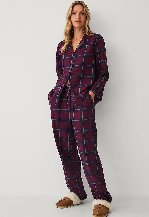 Ellos Collection - Pyjamasset i flanell - Röd