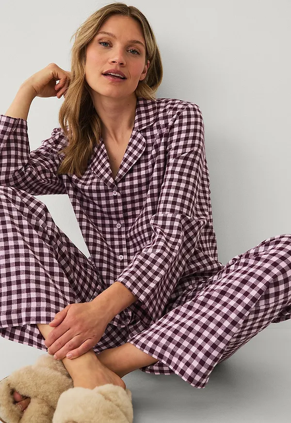Ellos Collection - Pyjamasset i flanell - Rosa