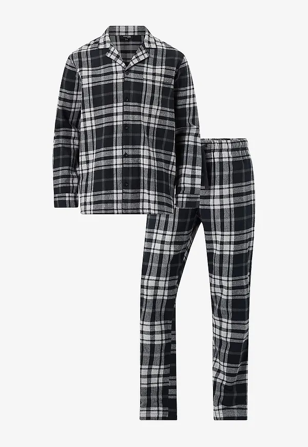 Ellos Collection - Pyjamasset i flanell - Svart