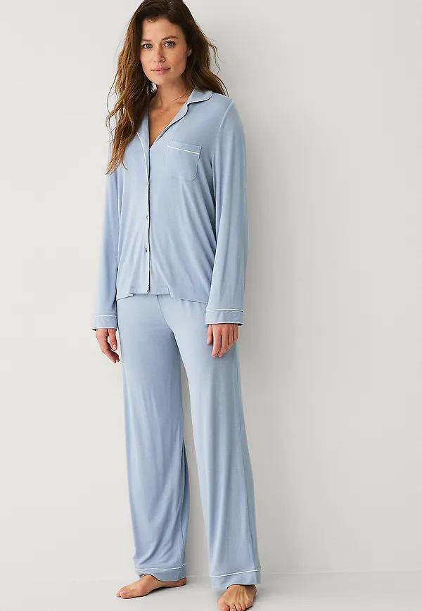 Ellos Collection - Pyjamasset i viskos - Blå