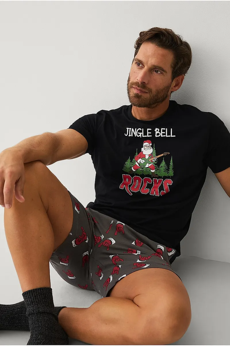 Ellos Collection - Pyjamasset med julmotiv - Svart