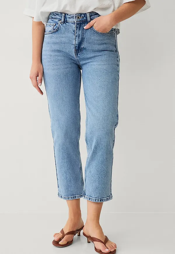 Ellos Collection - Raka Croppade jeans - Blå