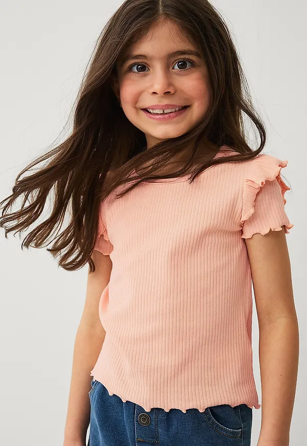 Ellos Collection - Ribbad topp - Orange