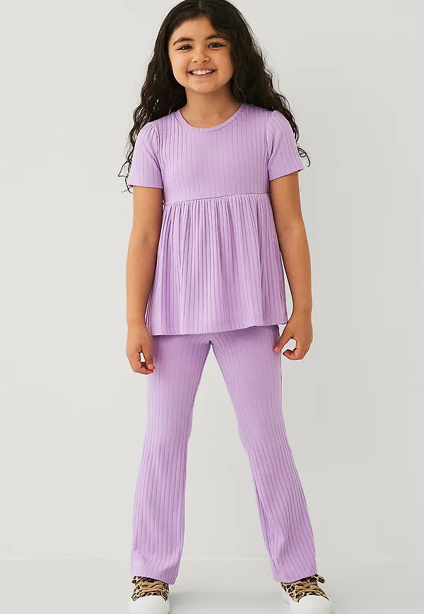 Ellos Collection - Ribbade leggings - Lila