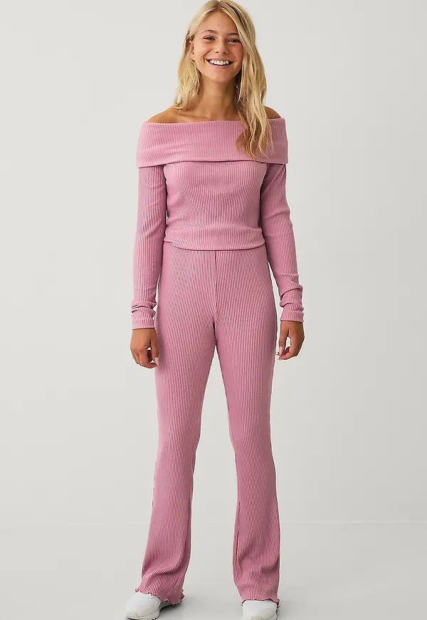 Ellos Collection - Ribbade leggings - Rosa
