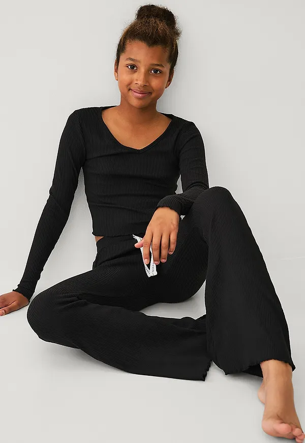 Ellos Collection - Ribbade loungebyxor - Svart