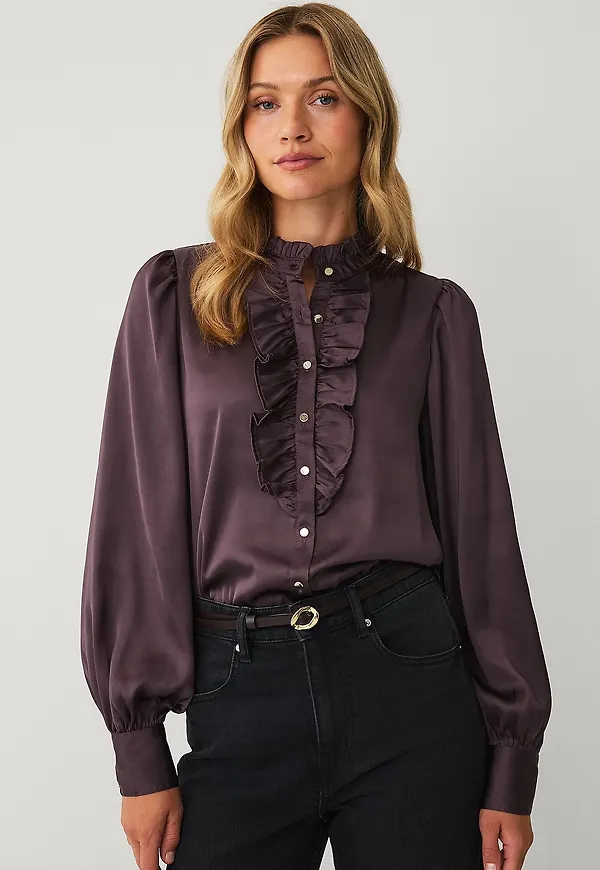 Ellos Collection - Satinblus - Brun