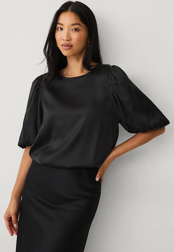 Ellos Collection - Satinblus - Svart