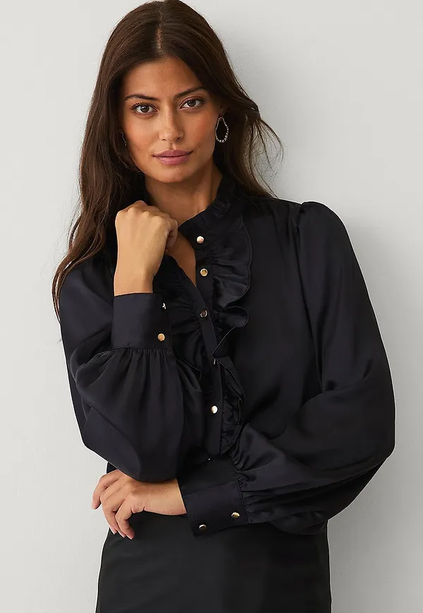 Ellos Collection - Satinblus - Svart