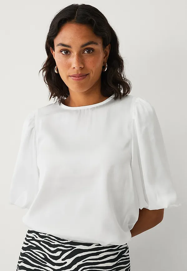 Ellos Collection - Satinblus - Vit