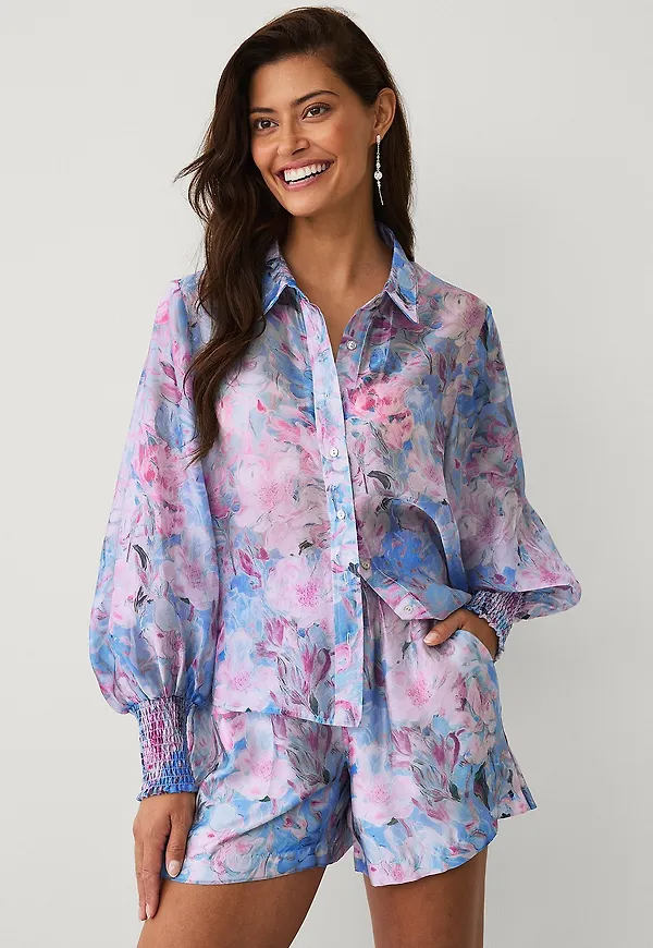 Ellos Collection - Semitransparent blus - Blå