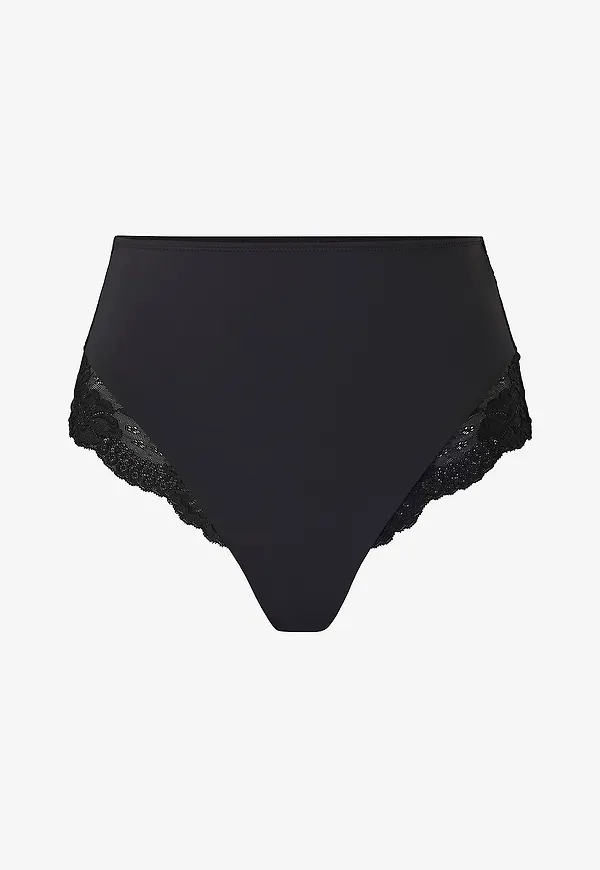 Ellos Collection - Shaping stringtrosa med spets - medium support - Svart