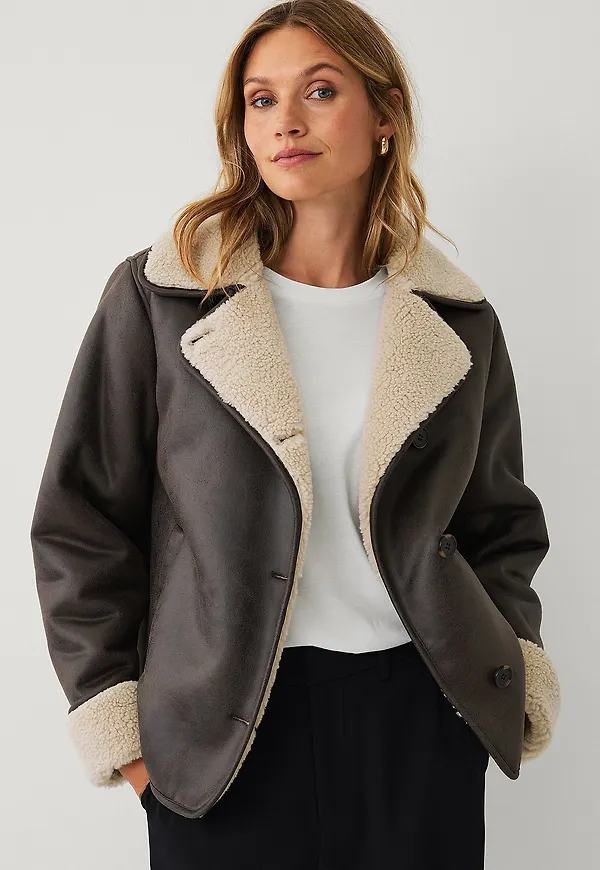 Ellos Collection - Shearlingjacka - Brun