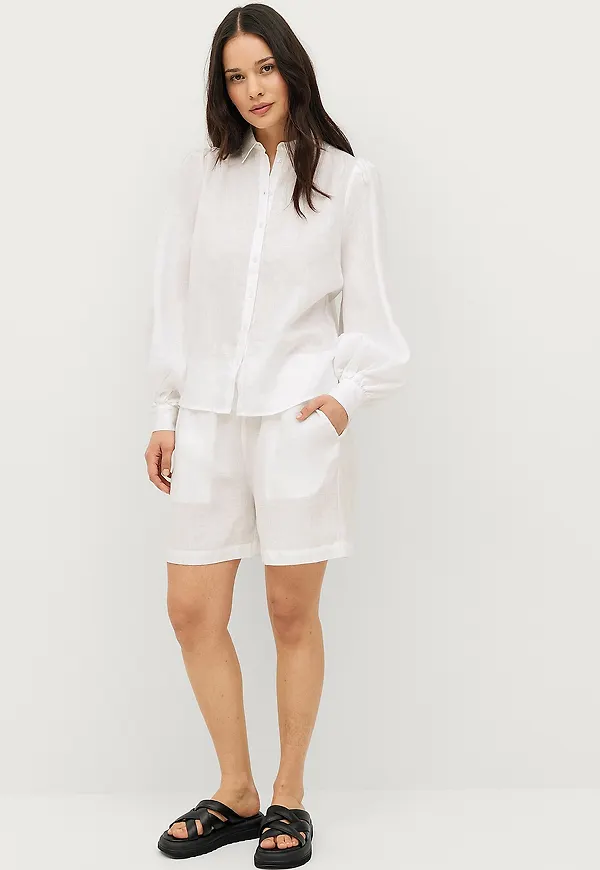 Ellos Collection - Shorts Lea Linen - Vit