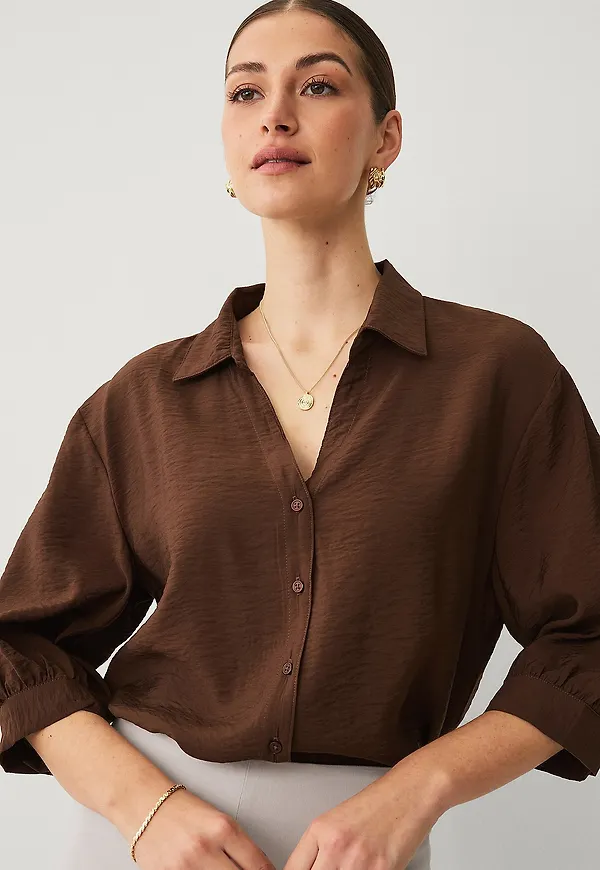 Ellos Collection - Skjortblus - Brun