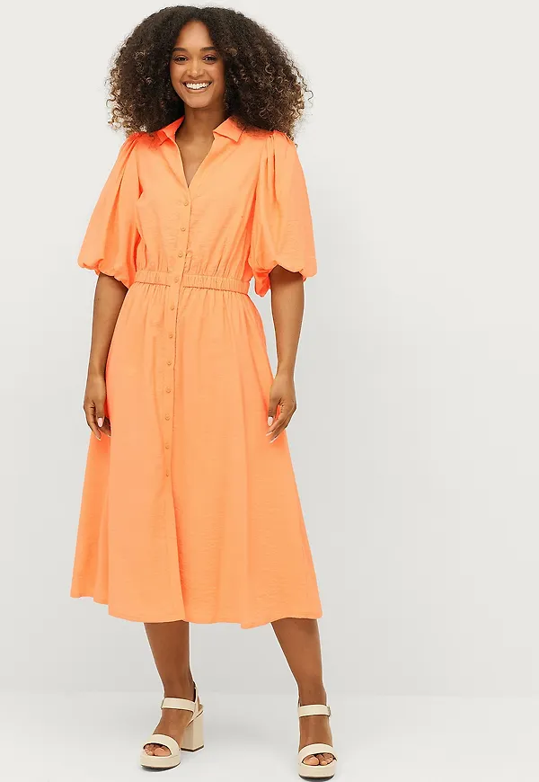 Ellos Collection - Skjortklänning Filippa - Orange