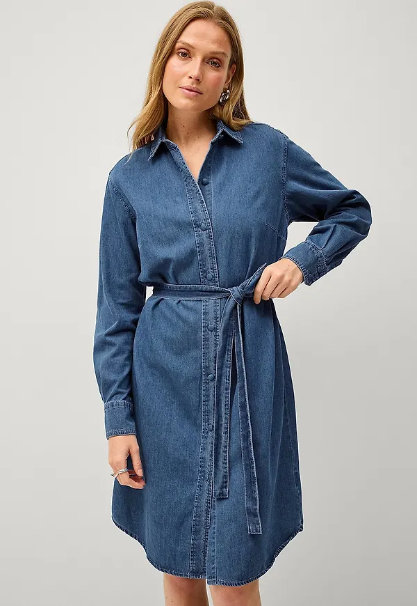 Ellos Collection - Skjortklänning i denim - Blå