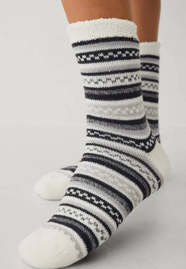 Ellos Collection - Sockor i chenille - Grå