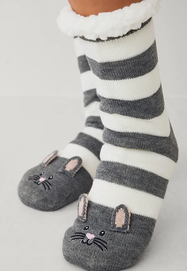 Ellos Collection - Sockor med djuransikte - Grå