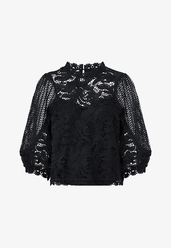 Ellos Collection - Spetsblus - Svart
