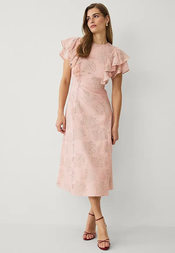 Ellos Collection - Spetsklänning med volanger - Rosa